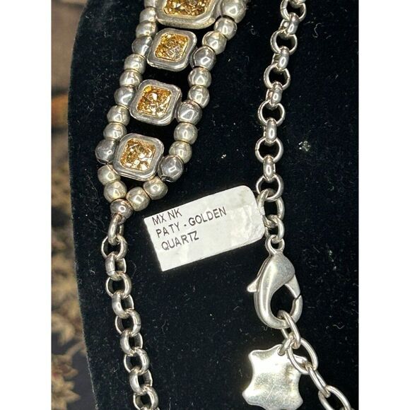 Viddo Golden Quartz Necklace - Bejeweled Bling for Your Next Virtual Happy Hour - Picture 3 of 4